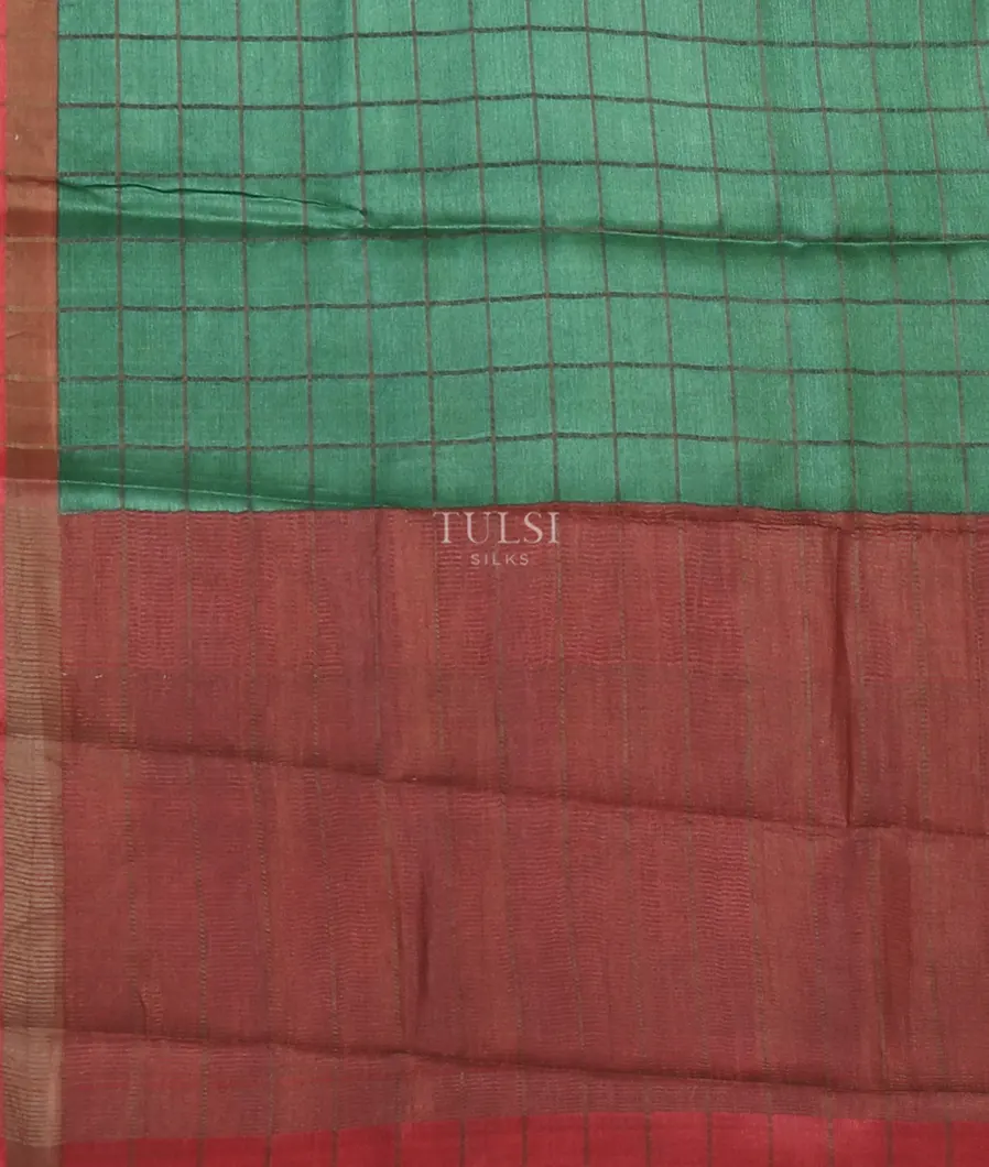 Green Woven Tussar Saree T5223634