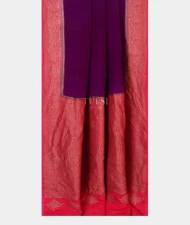 Purple Mysore Crepe Silk Saree T5642192