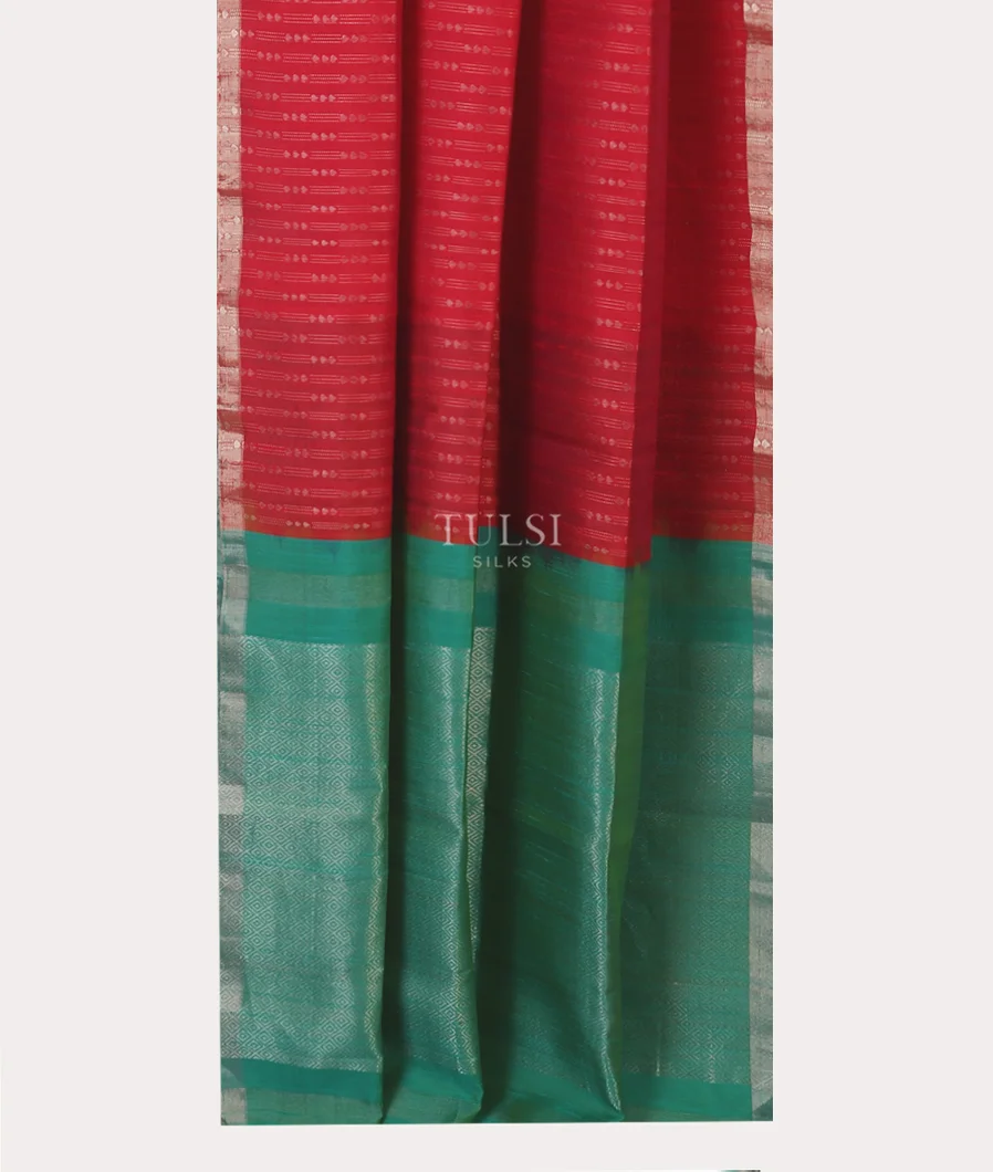 Red Woven Raw Silk Saree T5640402