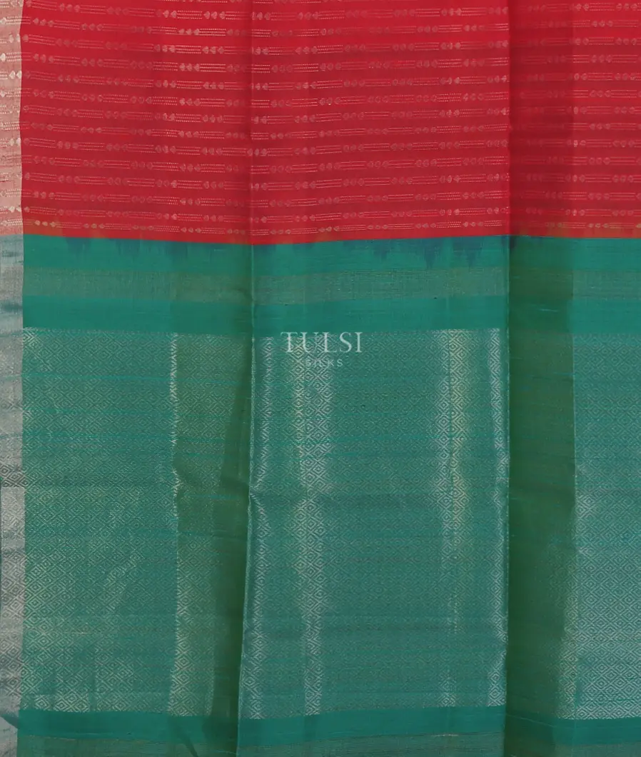 Red Woven Raw Silk Saree T5640404