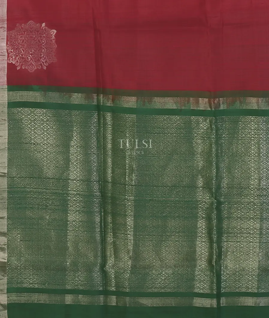 Red Woven Raw Silk Saree T5395194