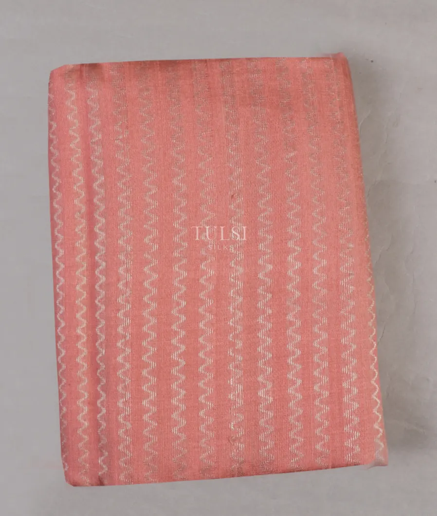 Salmon Pink Woven Raw Silk Saree T539494-image