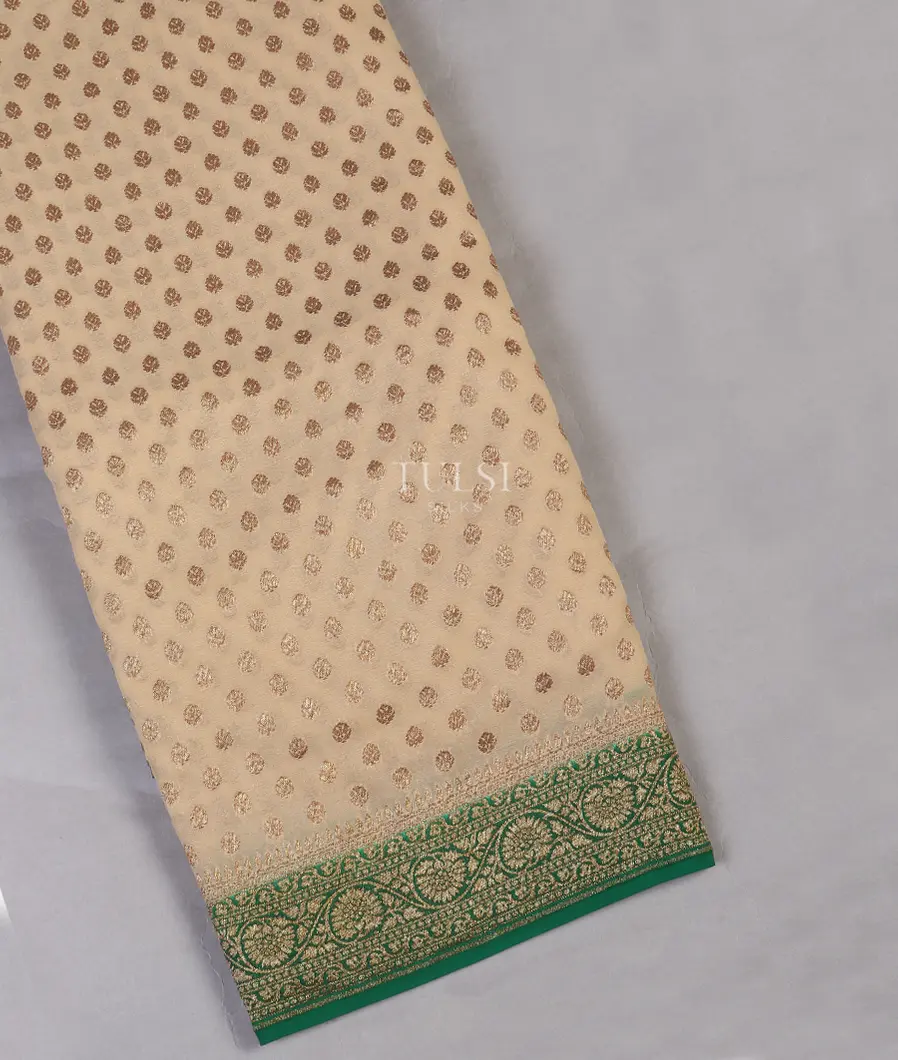 Beige Banaras Georgette Silk Saree T564202-image