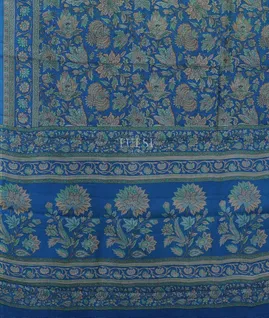 Blue Printed Silk Saree T5504124
