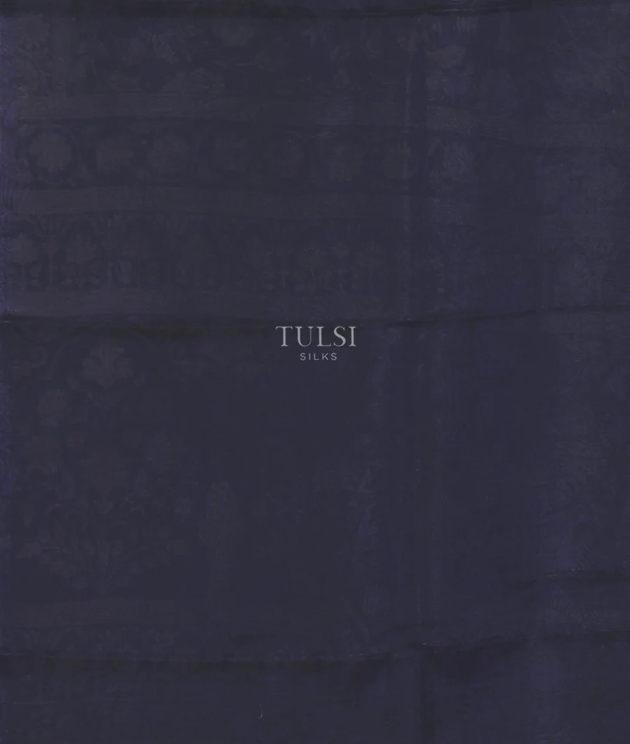 Blue Printed Silk Saree T5504083