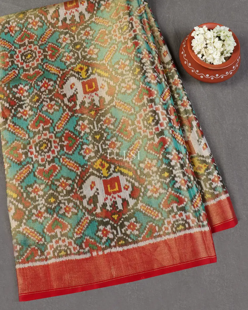 Blue Tissue Patola Silk Saree T566884-image