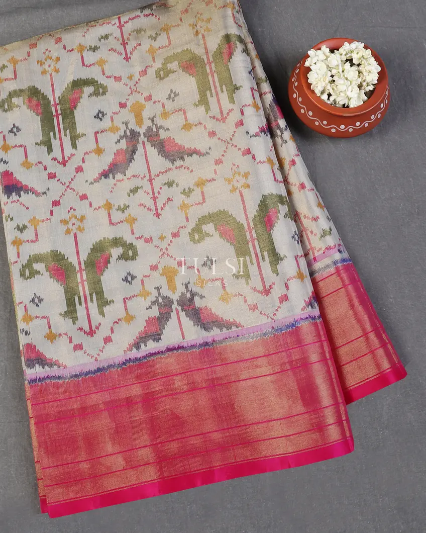 Grey Tissue Patola Silk Saree T566886-image