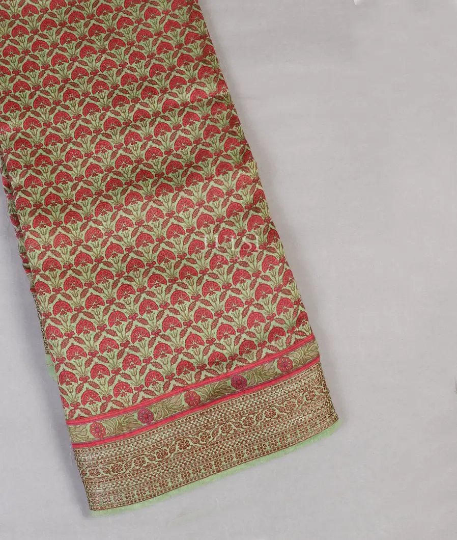 Green Tussar Printed Saree T481262-image