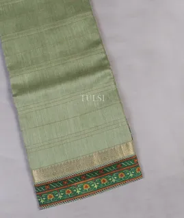 Green Tussar Printed Saree T5330621