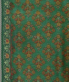 Green Tussar Printed Saree T5330623