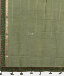 Green Tussar Printed Saree T5330624
