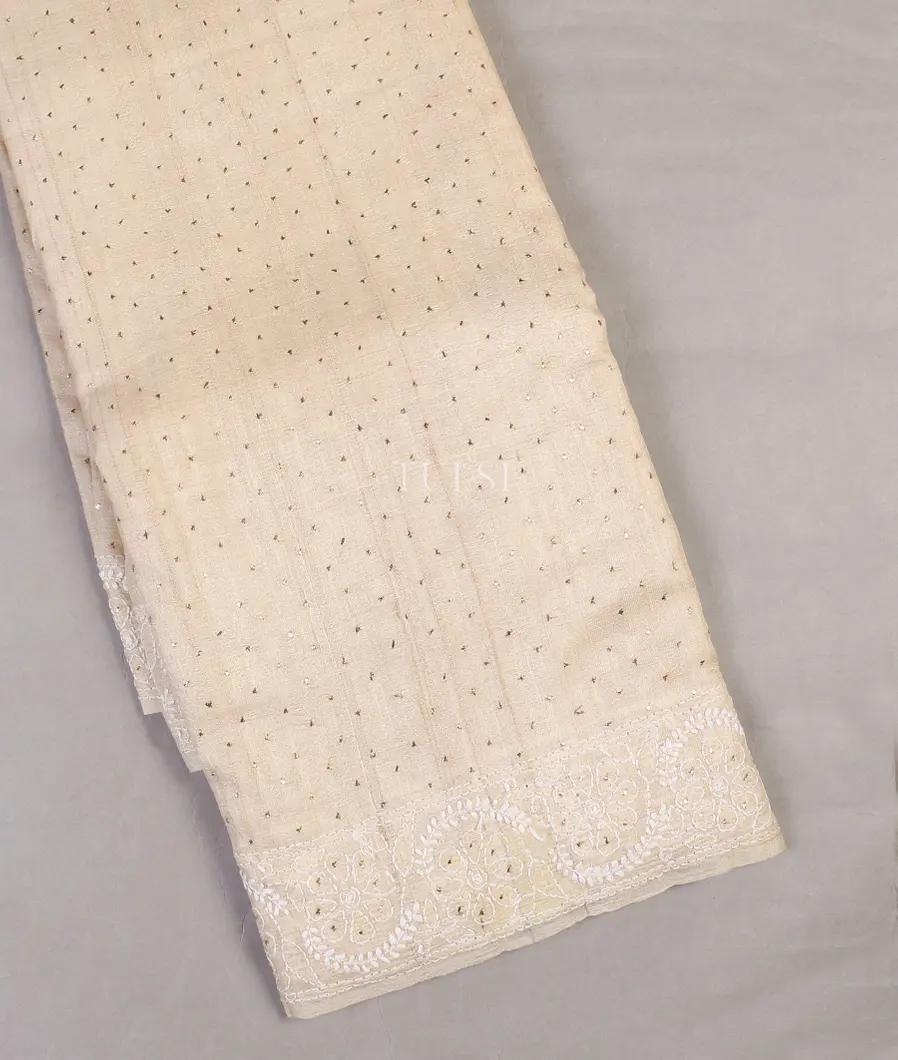 Beige Tussar Embroidery Saree T564808-image