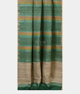 Green Tussar Printed Saree T5652412