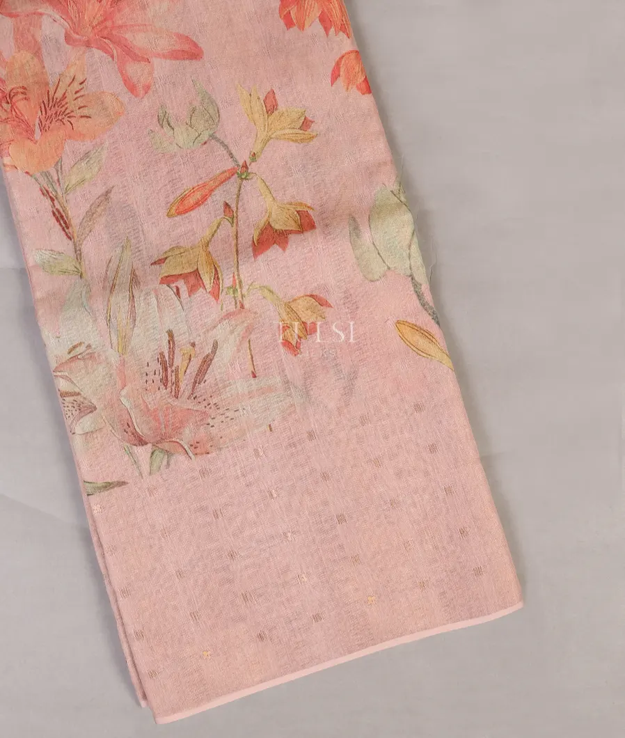 Pink Tissue Tussar Printed Saree T524892-image