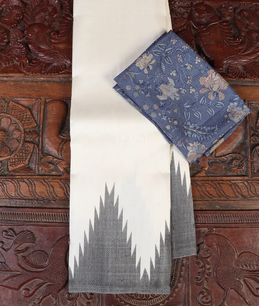 White Kanjivaram Silk Saree T562350-image
