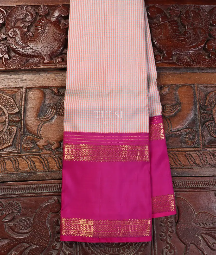 Pink and Grey Kanjivaram Silk Saree T549184-image