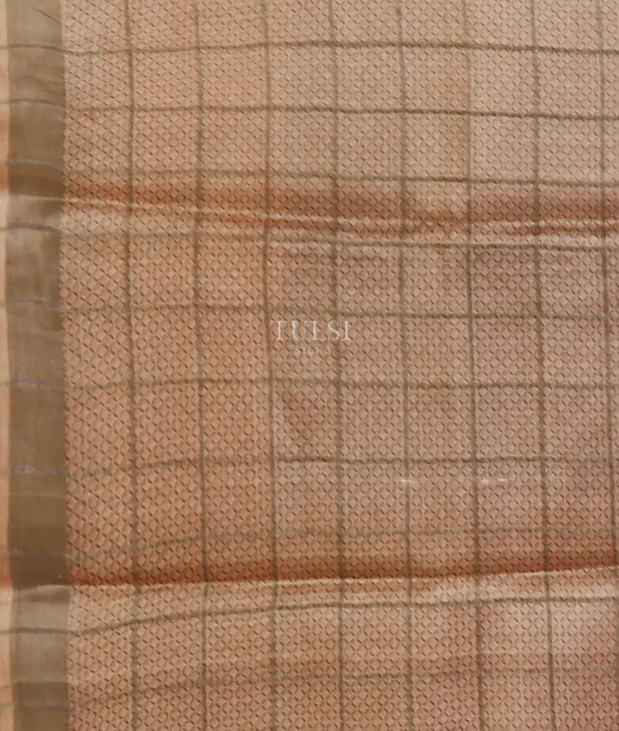 Grey Tussar Printed Saree T5586433