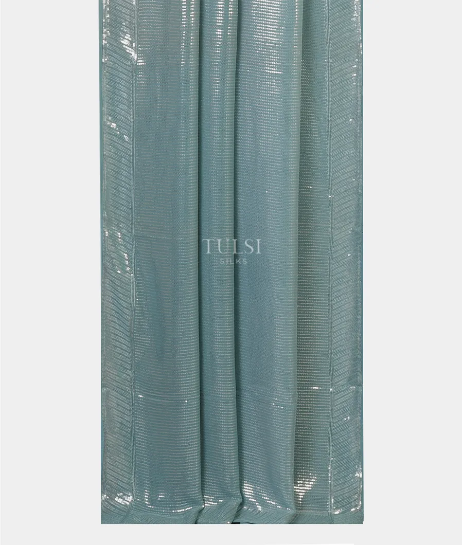 Blue Georgette Silk Embroidery Saree T5634692