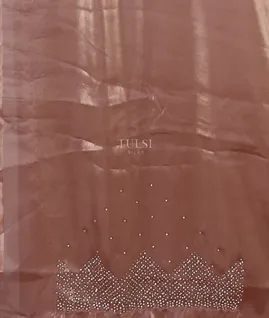Brown Satin Crepe Silk Embroidery Saree  T5663363