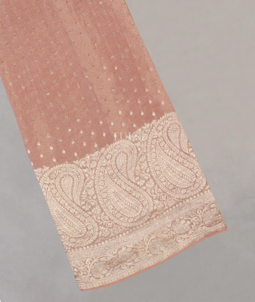 Peach Tissue Georgette Silk Saree T525005-image