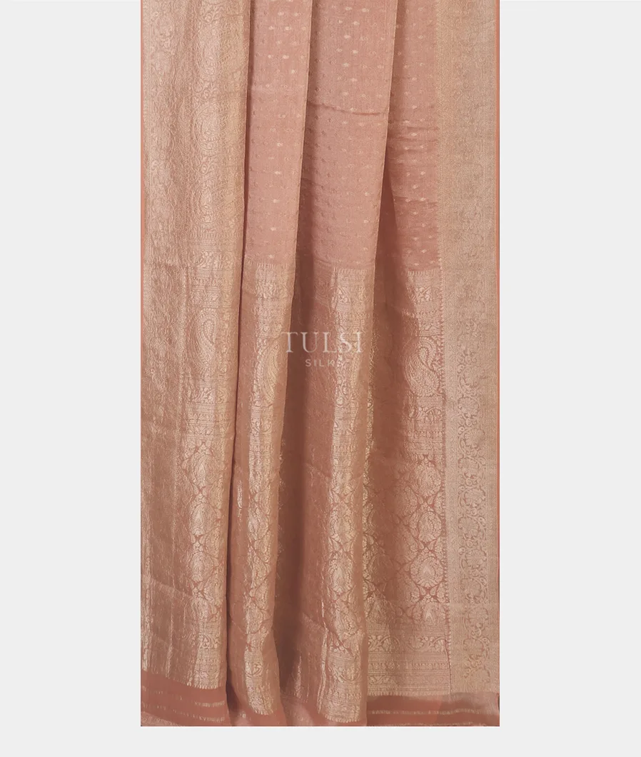 Peach Tissue Georgette Silk Saree T5250052