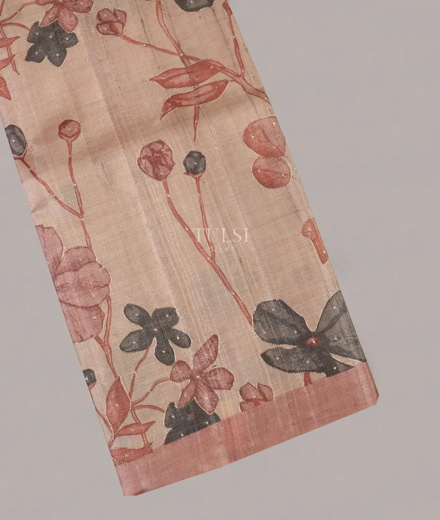 Beige Tussar Printed Saree T564692-image