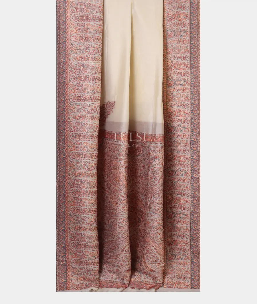 Off-White Kashmir Kani Silk Saree T5689832