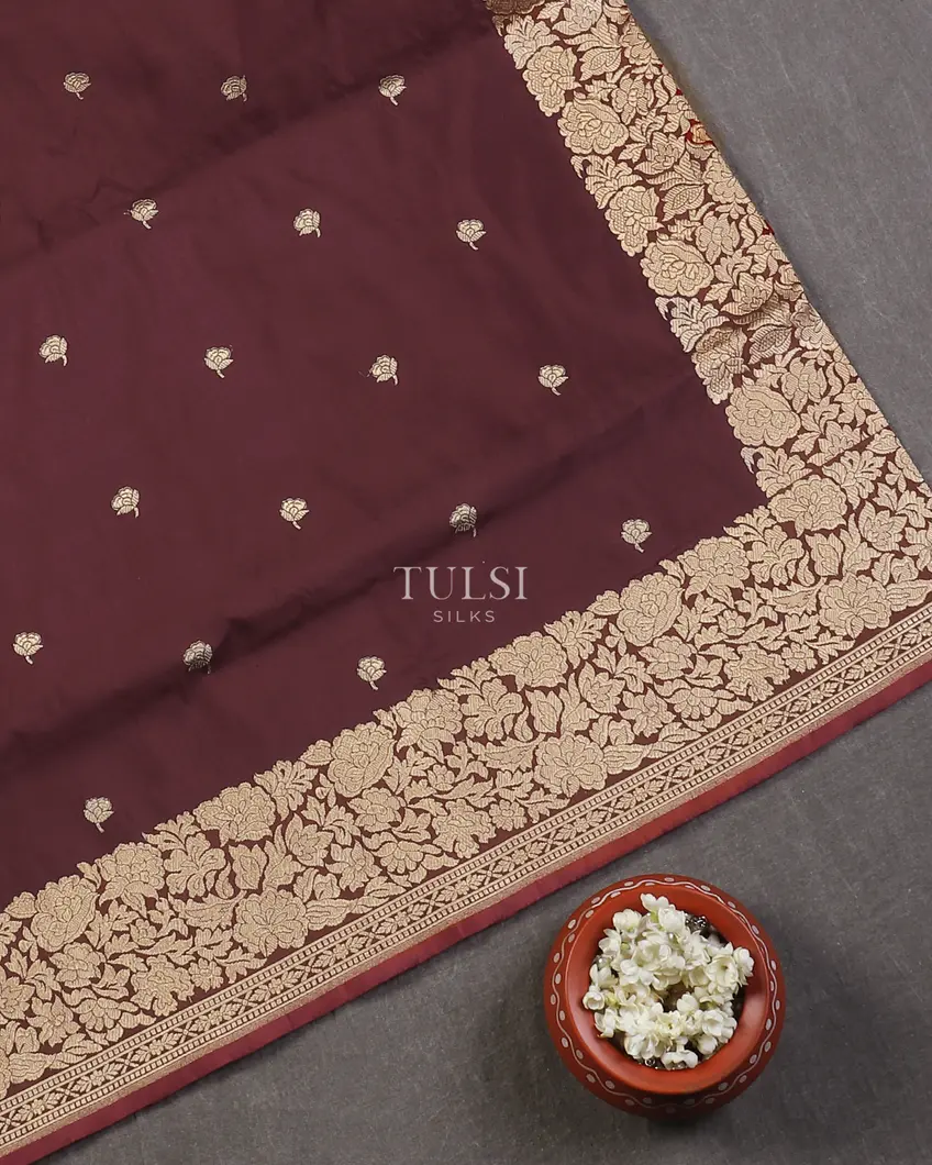 Maroon Banaras Silk Saree T565734-image