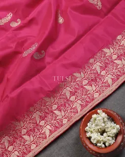 Purple Pink Banaras Silk Saree T5657234