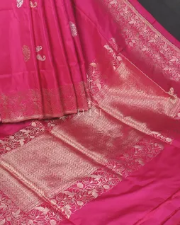 Purple Pink Banaras Silk Saree T5657235