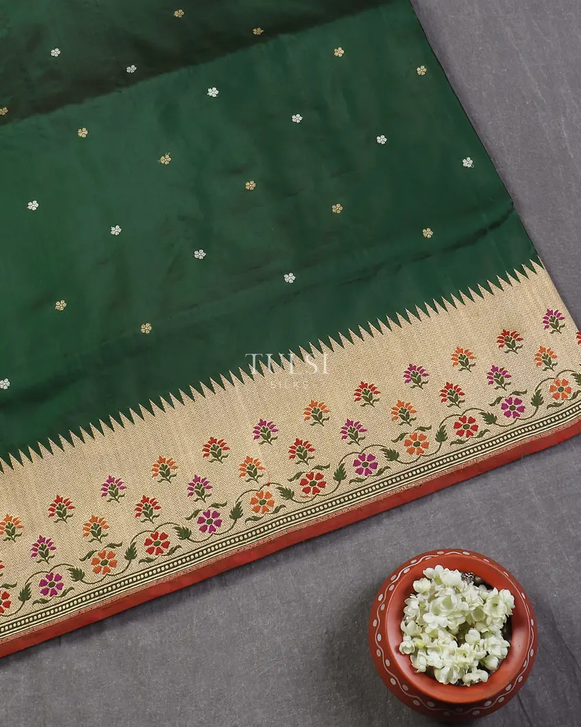 Green Banaras Silk Saree T521229-image