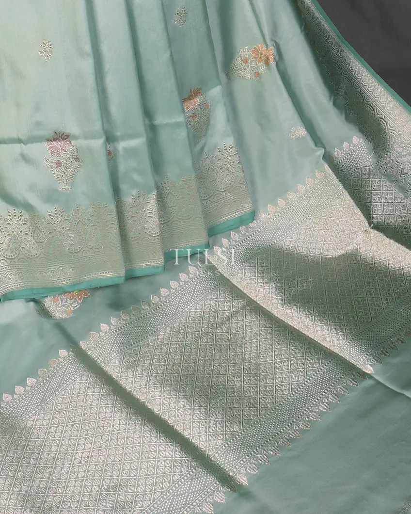 Light Blue Banaras Silk Saree T5657105