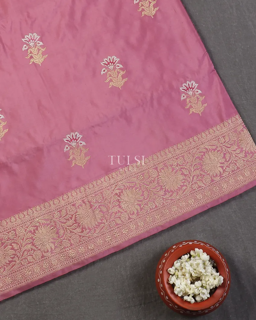 Pink Banaras Silk Saree T565711-image