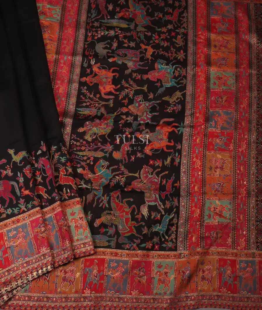 Black Kashmir Kani Silk Saree T5689854