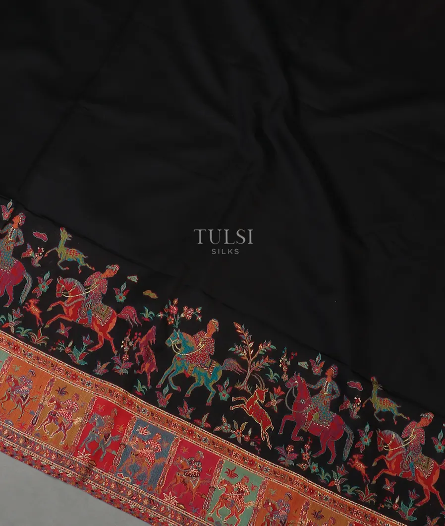 Black Kashmir Kani Silk Saree T5689855