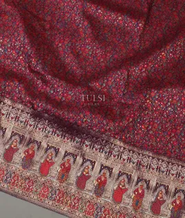 Purple Kashmir Kani Silk Saree T5689965
