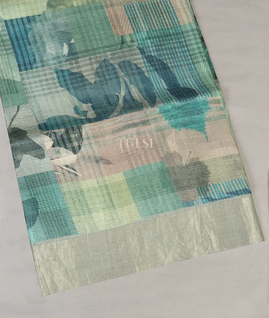 Multicolour Tussar Printed Saree T560716-image