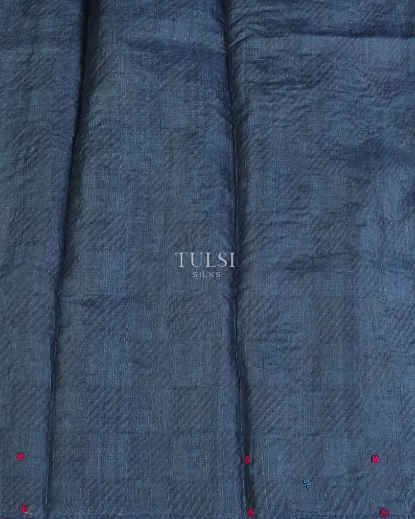Blue Tussar Printed Saree T5643343