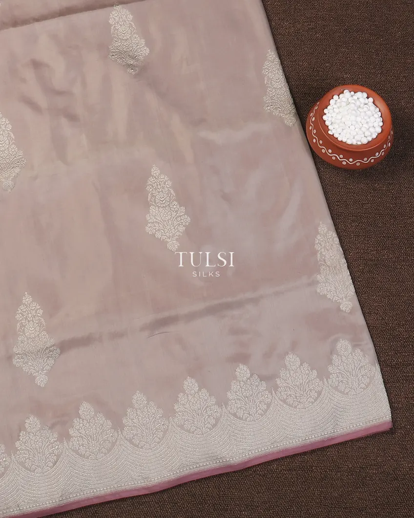 Pinkish Grey Banaras Silk Saree T496002-image