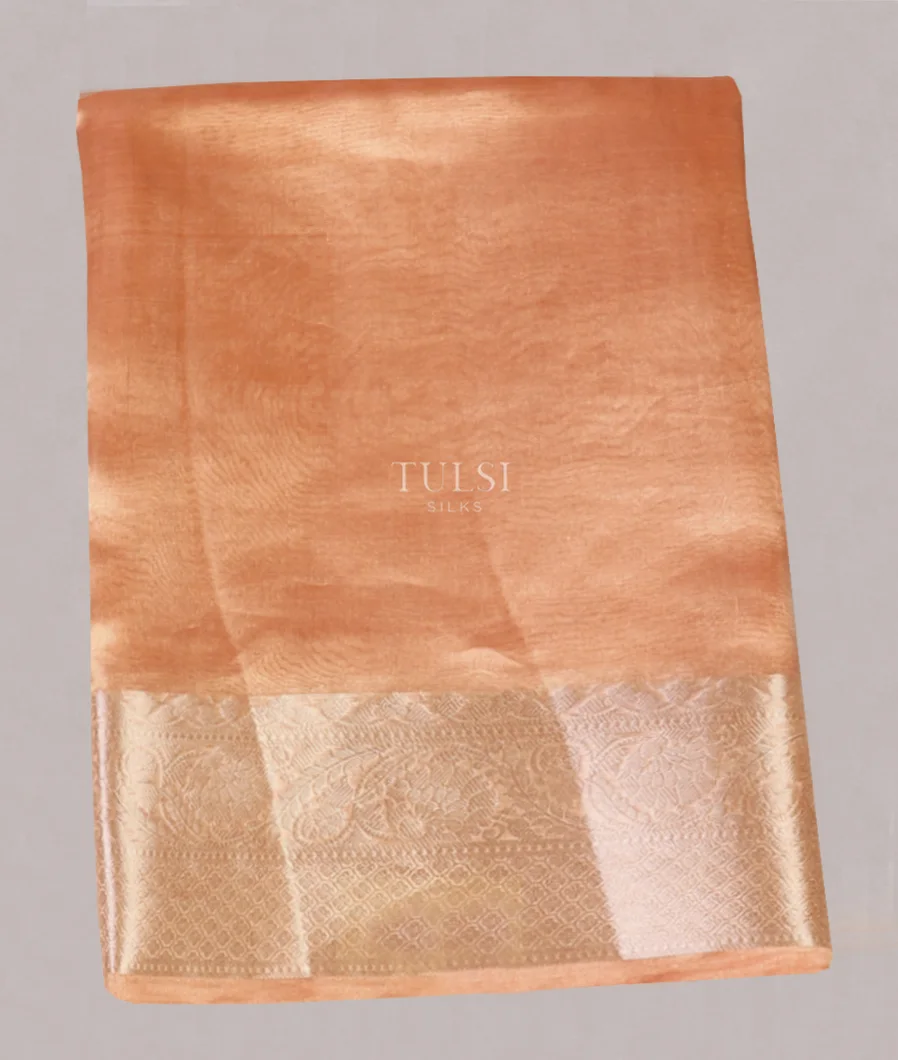 Peach Woven Tissue Organza Saree T564874-image