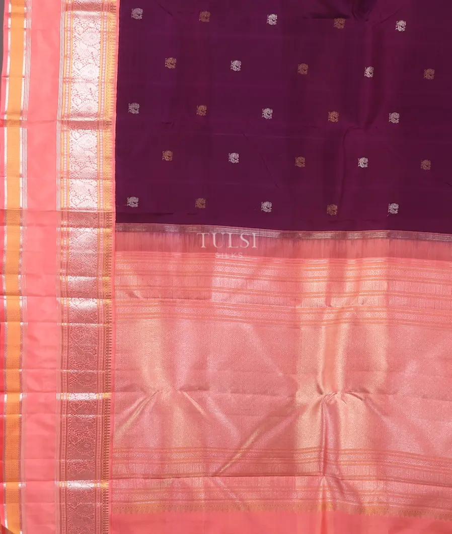 Purple Kanjivaram Silk Saree T5605984