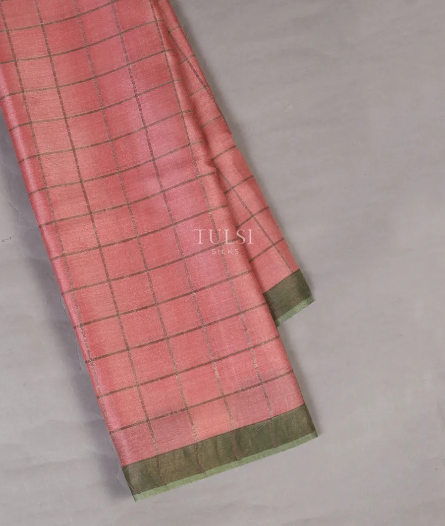 Pink Woven Tussar Saree T570307-image