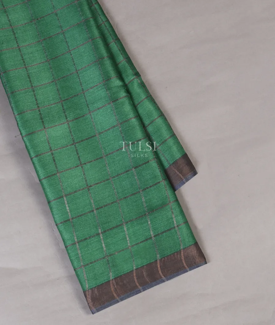 Green Woven Tussar Saree T570311-image