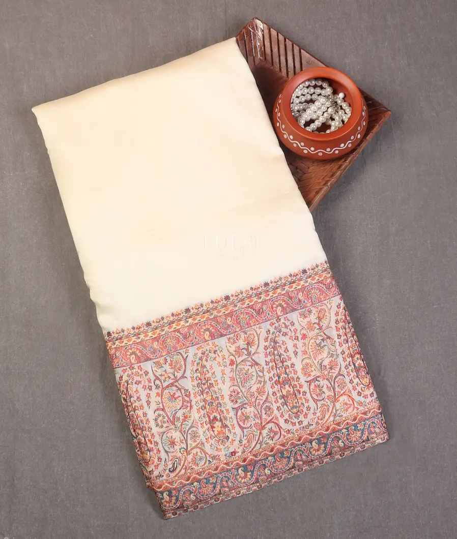 Off-White Kashmir Kani Silk Saree T568983-image