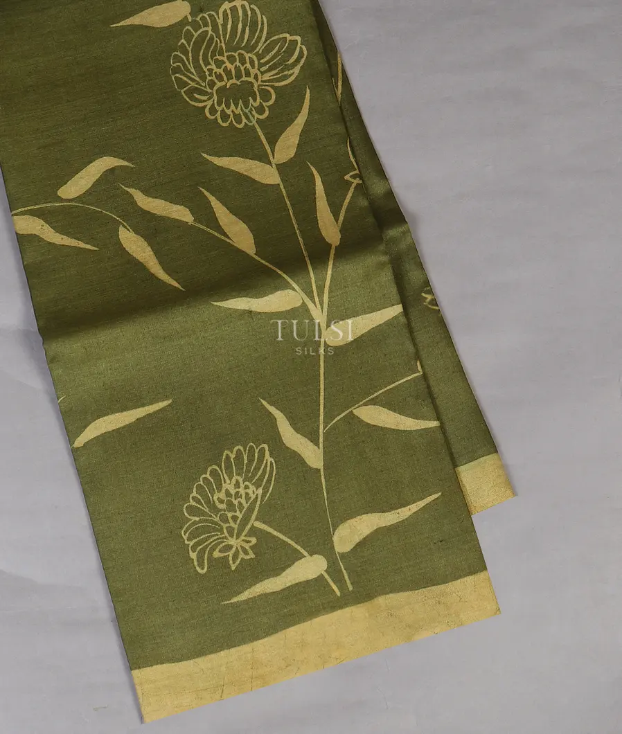 Green Tussar Printed Saree T565296-image