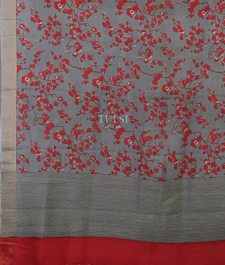 Grey Kota Cotton Saree T5708004