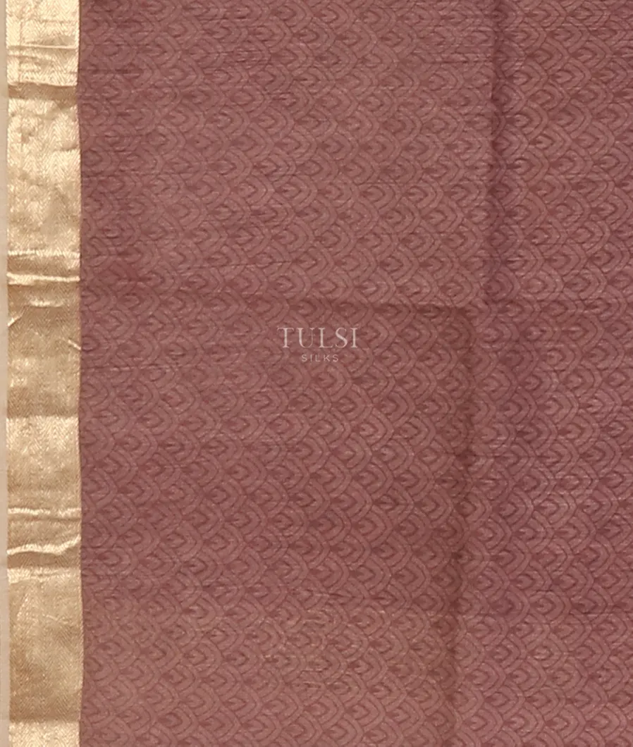 Brown Tussar Printed Saree T5588183