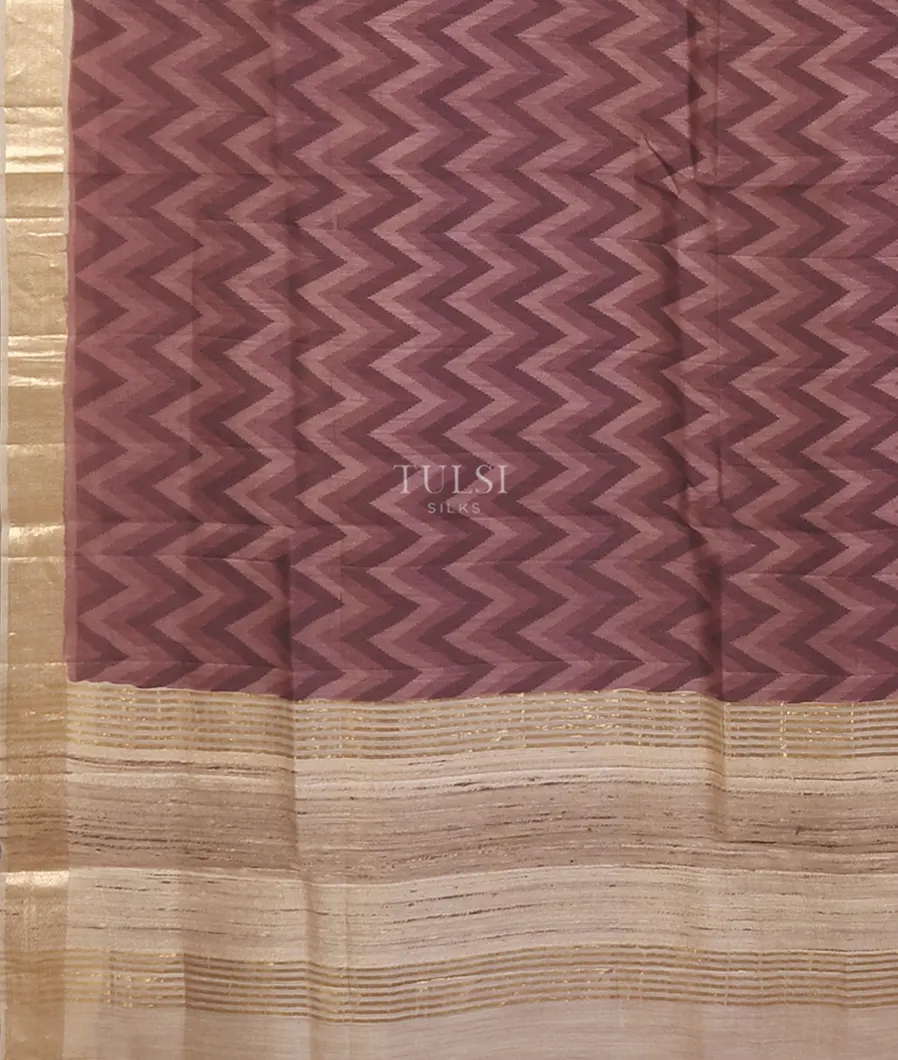 Brown Tussar Printed Saree T5588184