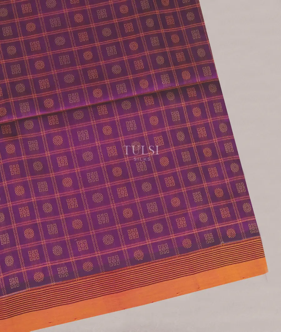 Purple Silk Cotton Saree T571464-image