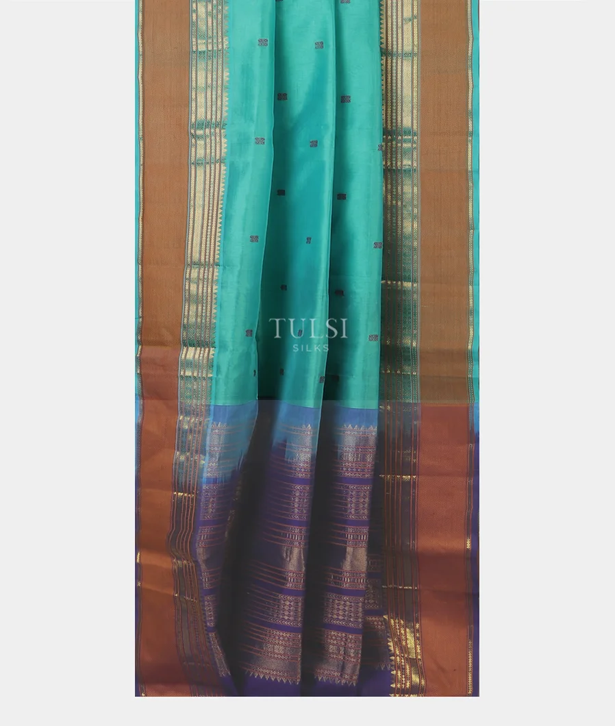 Blue Silk Cotton Saree T5713912